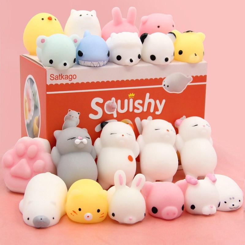 Squishy Toys Satkago Mini Kawaii Squishies Mochi Animals Stress Toys