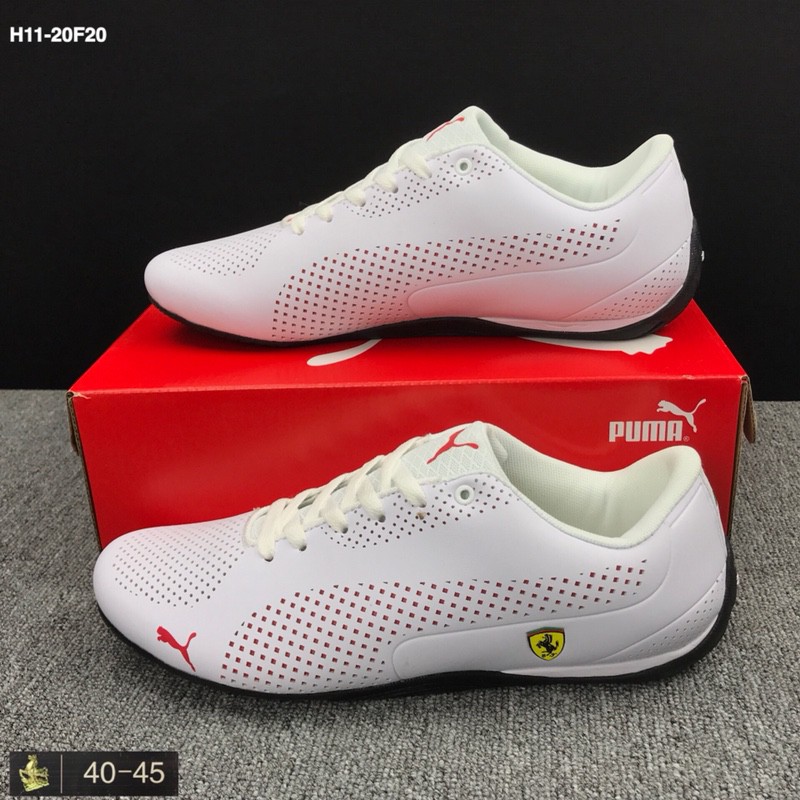 puma ferrari shoes white and red