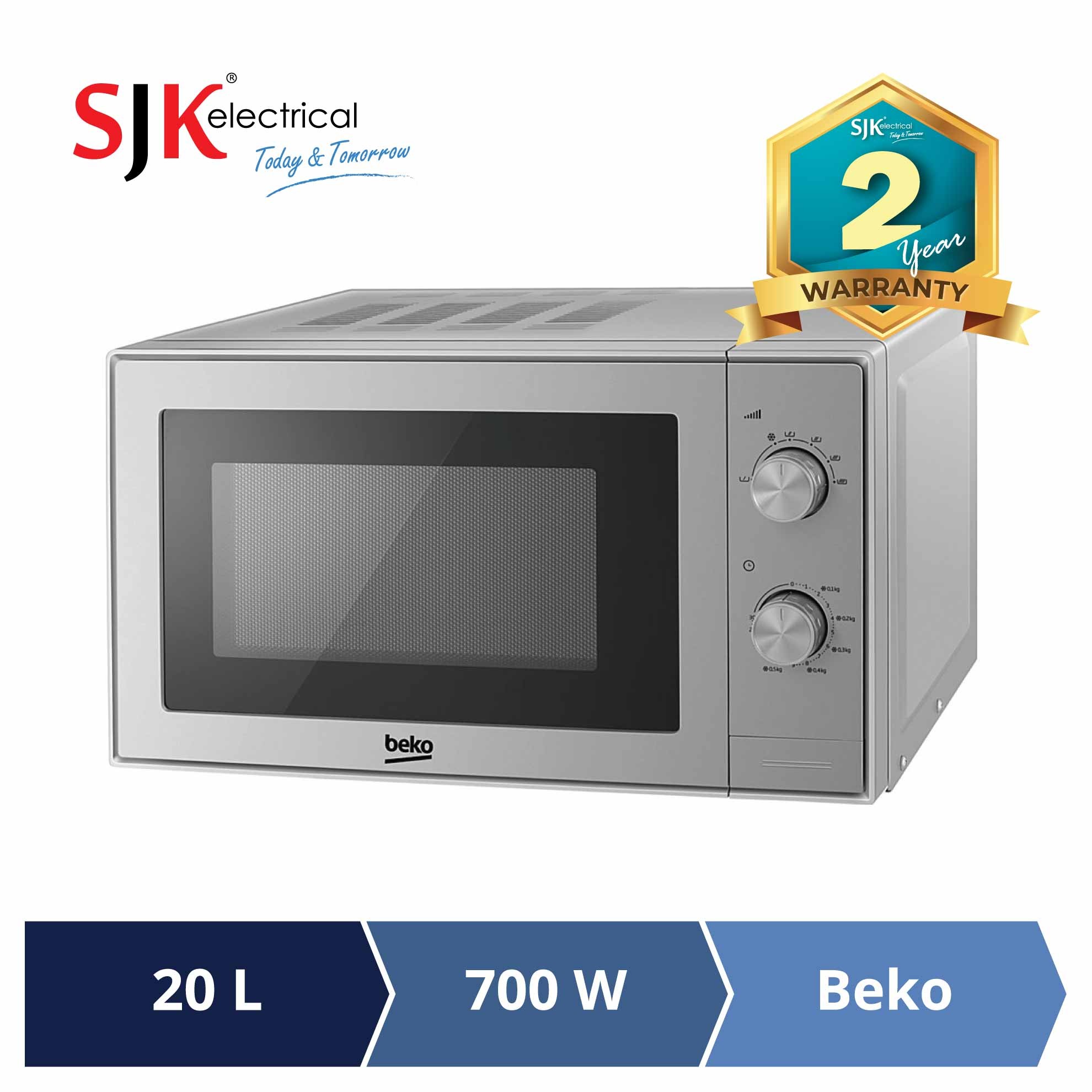 Beko Microwave Oven MOC20100S (20L) 6 Microwave Power Levels | Shopee