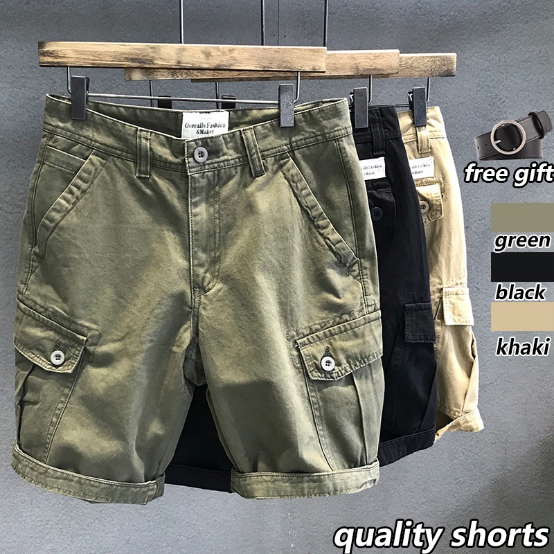 Cotton Cargo Shorts Men Casual Shorts Pants Men Skorts Multi Pocket ...