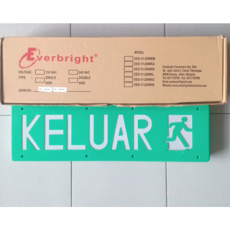 EVERBRIGHT LED KELUAR SIGN SIRIM u0026 BOMBA APPROVE