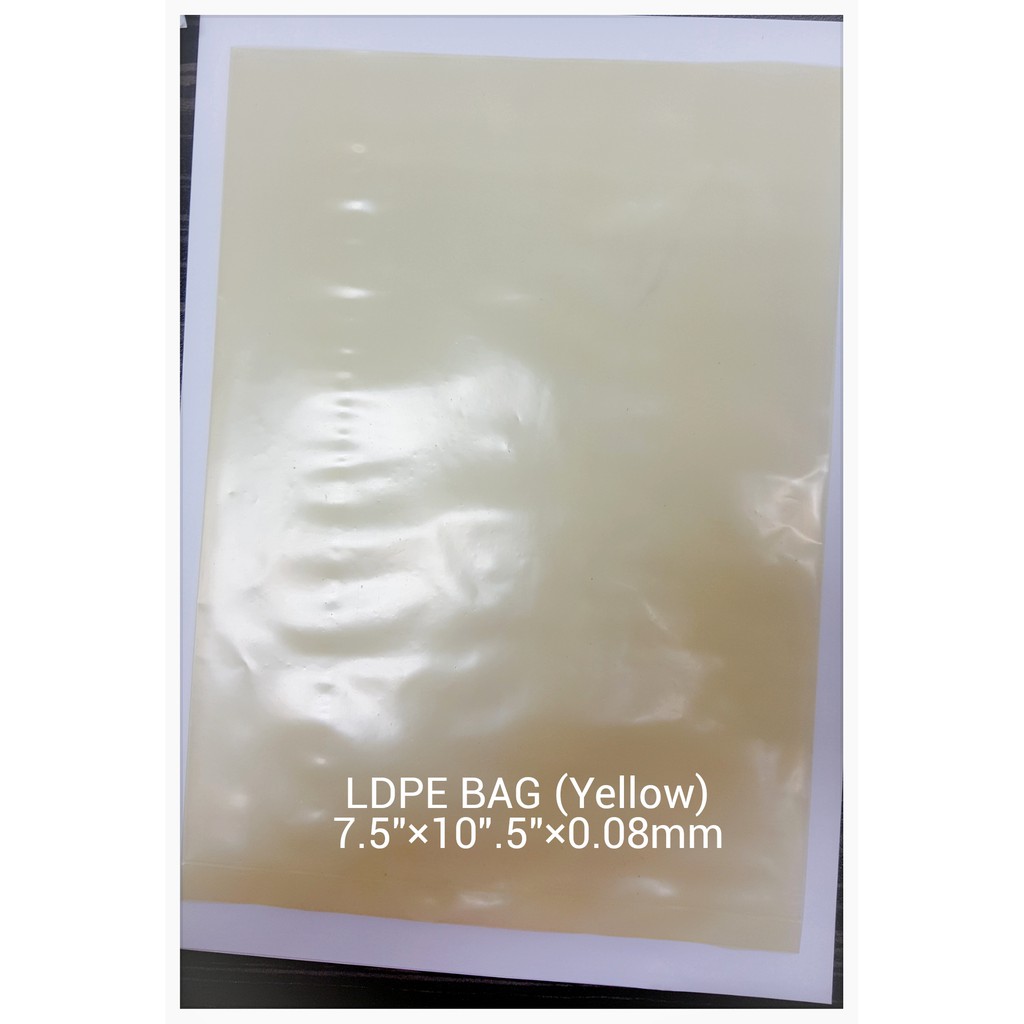 LDPE PLASTIC BAGS 7.5" X 10.5" X 0.08MM (Blue/Yellow/Green) Shopee