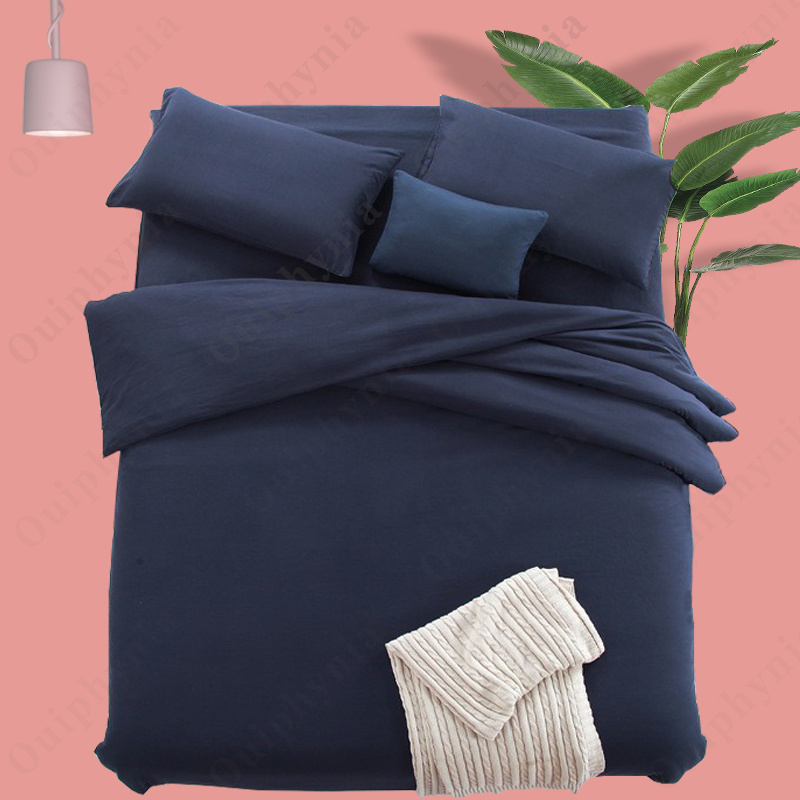 14 Colors Solid Double Color Bedding Set 3 and 4Pcs Duvet Cover Sets Bed Linen Bed Sheet Set