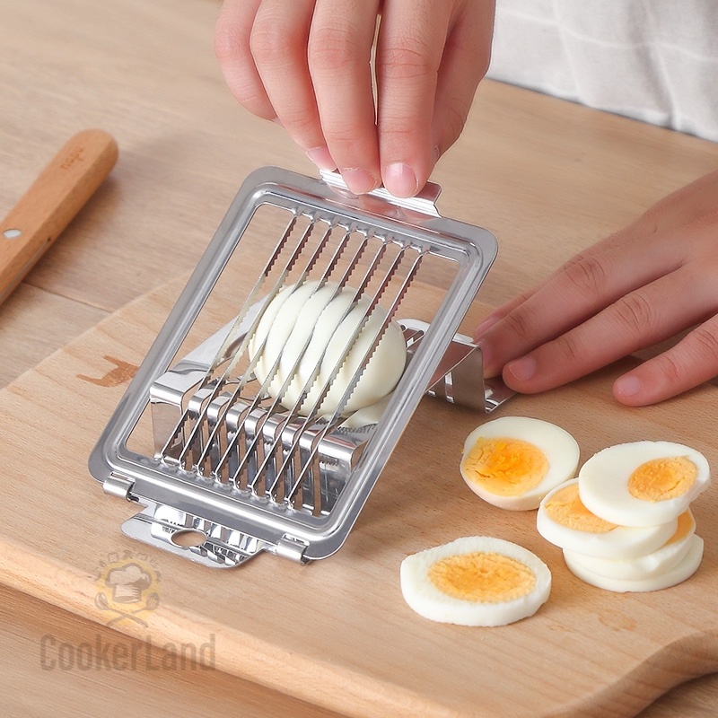 Ready StockStainless Steel Boiled Egg Slicer/Multipurpose Egg Tomato Mushroom Cutter Kitchen Chopper/Pemotong Telur