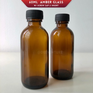 (60ml) Amber Glass Bottle/ Mini Sampling Glass with Cap and Insert ...