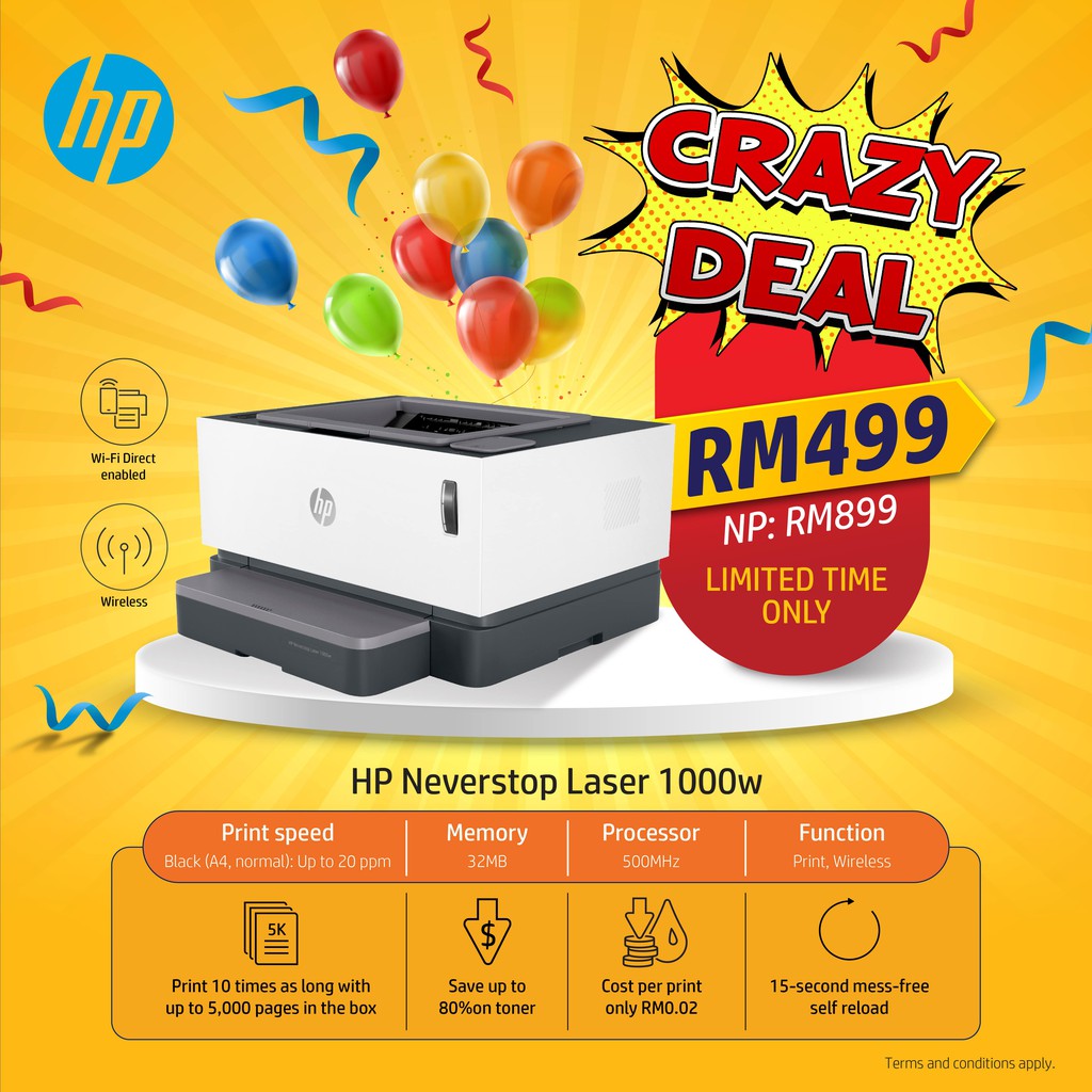 Hp Neverstop Laser 1000w Printer 4ry23a Shopee Malaysia