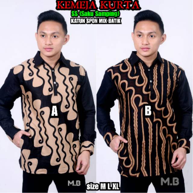 Batik Shirt Classic Batik Combination Spoon Qurta Model Shopee Malaysia