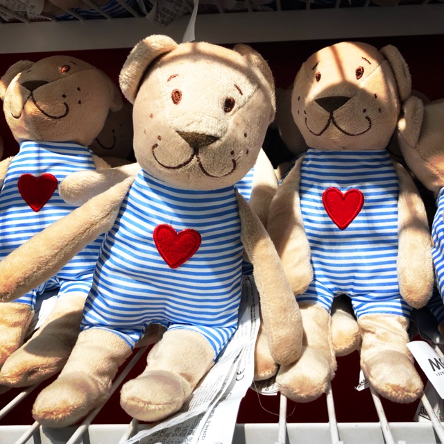 IKEA Soft Toy Fabler Björn Beige Teddy Bear Heart Swimming 21cm for sale online 