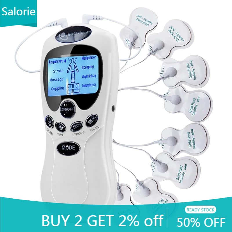 SALORIE Back Neck and Health Care Acupuncture Machine, 8 Modes Heral Tens Digital Body Massage TherapyStimulator Electrostimulator