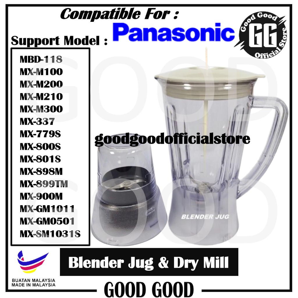 Panasonic Blender Jug or Dry mill (compatible) support MX-GM1011, MX-800S, MX-GM0501, MX-SM1031S (Not included Machine)