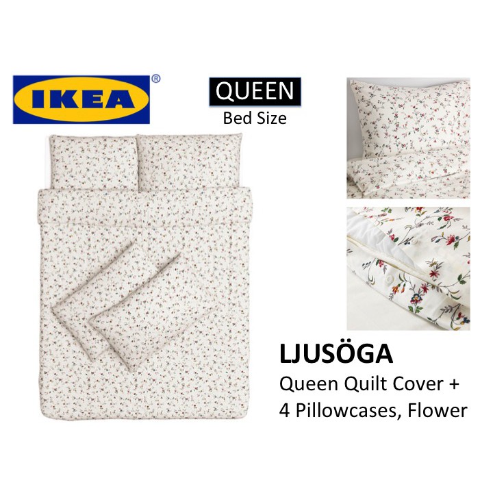 Ikea LjusÖga Queen Quilt Cover 4, Ikea Queen Size Duvet Cover Measurements