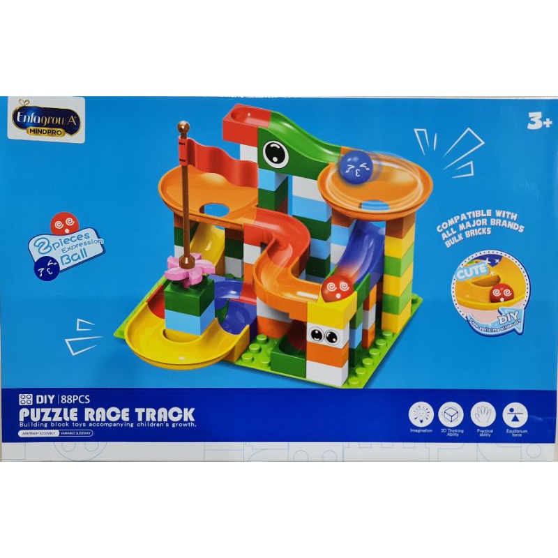 DIY KID BUILDING PUZZLE RACE TRACK BLOCK 88 PCS Shopee Malaysia
