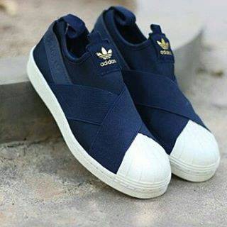 adidas blue slip on