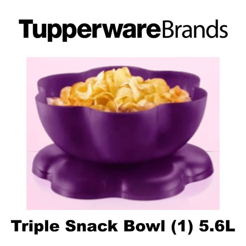 Tupperware Triple snack bowl 5.6L(1pcs) Shopee Malaysia