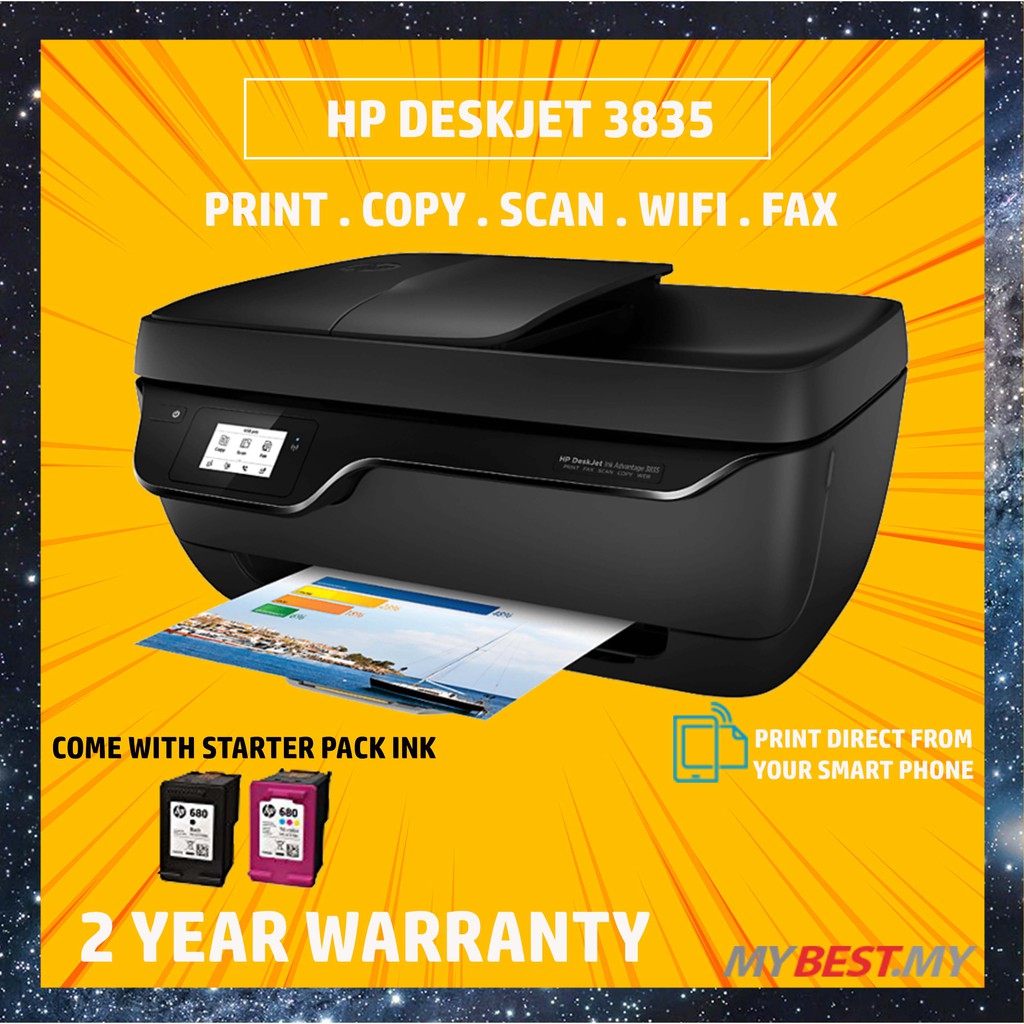 Hp Deskjet Ink Advantage 3835 All In One Printer Shopee Malaysia