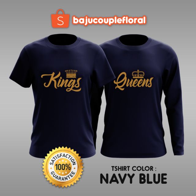 BEST OFFER Baju Couple King Queen Navy Blue BEST OFFER Baju Couple King Queen Navy Blue