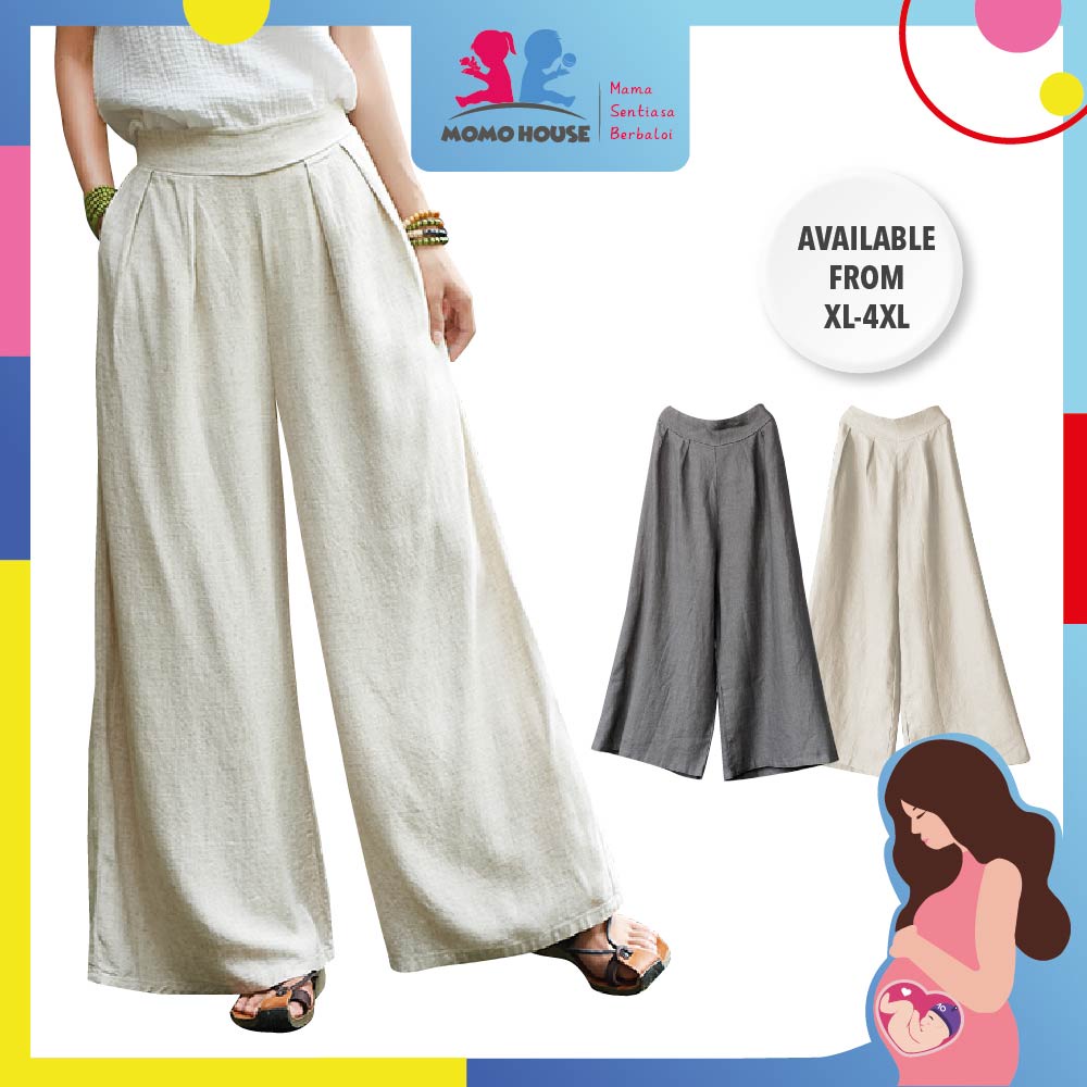 Maternity Pants Wide Leg Bottom Pants Stretchable Soft Maternity Pants