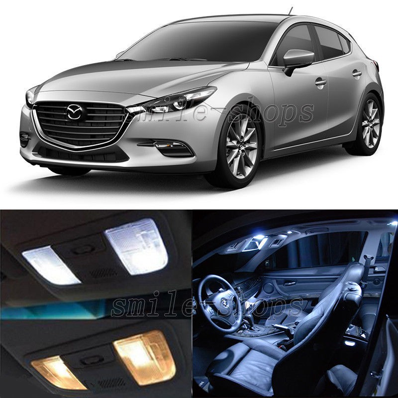 9pcs White Led Interior Bulbs License Plate Lights Fit For 2004 2017 Mazda 3