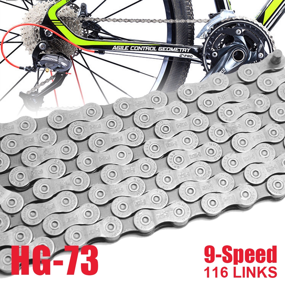 Shimano HG73 9 Speed Chain Mountain Bike Chain Silver 116 links 9S  CHAIN