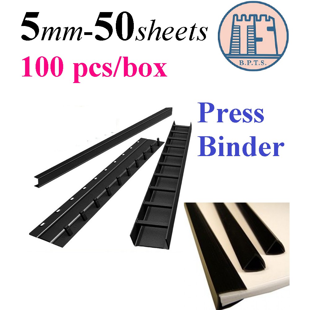 5mm Press Binder Comb/ Binding Strip/ Lock Binder (50/100 Pcs) Shopee