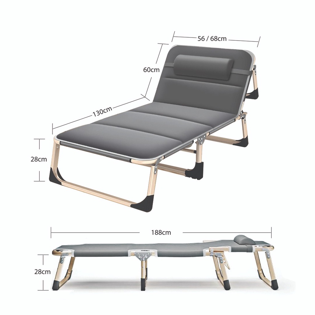 FINSSO: KERUSI MALAS Folding Bed Premium Foldable Lazy Chair Katil Sleeping Adjustable in/outdoor Lounge chair Leisure