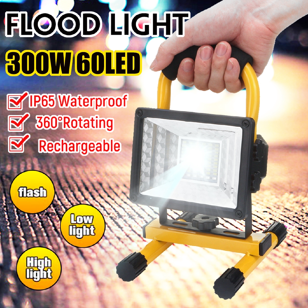 LED-Rechargeable-Cordless-Mobile-Portable-Work-Site-Flood-Light-Camping-Fishing 