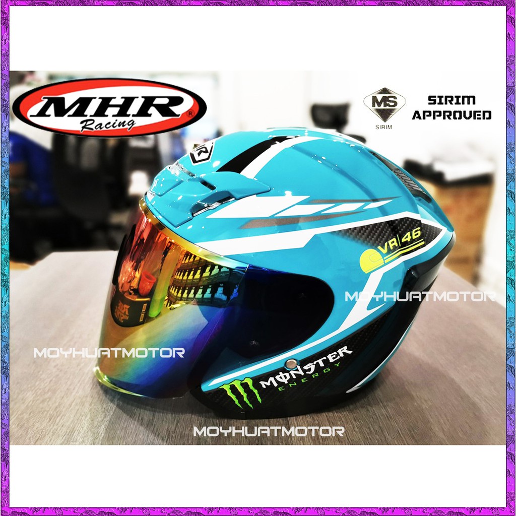 Mhr Helmet Mhr Monster Yamaha Cyan Petronas Colour Cyan Colour