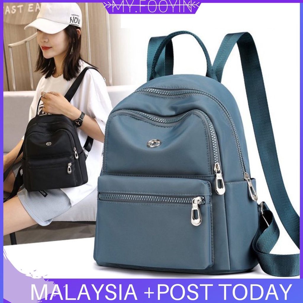 B02 READY STOCK MYFOOYIN Canvas Oxford Nylon Backpack Women's Large-Capacity Backpack Stylish and Lightweigh