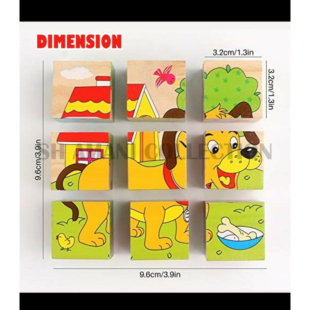 Block puzzle 9 cubes 6 types of educational puzzle for 2 years and above | Shopee Malaysia