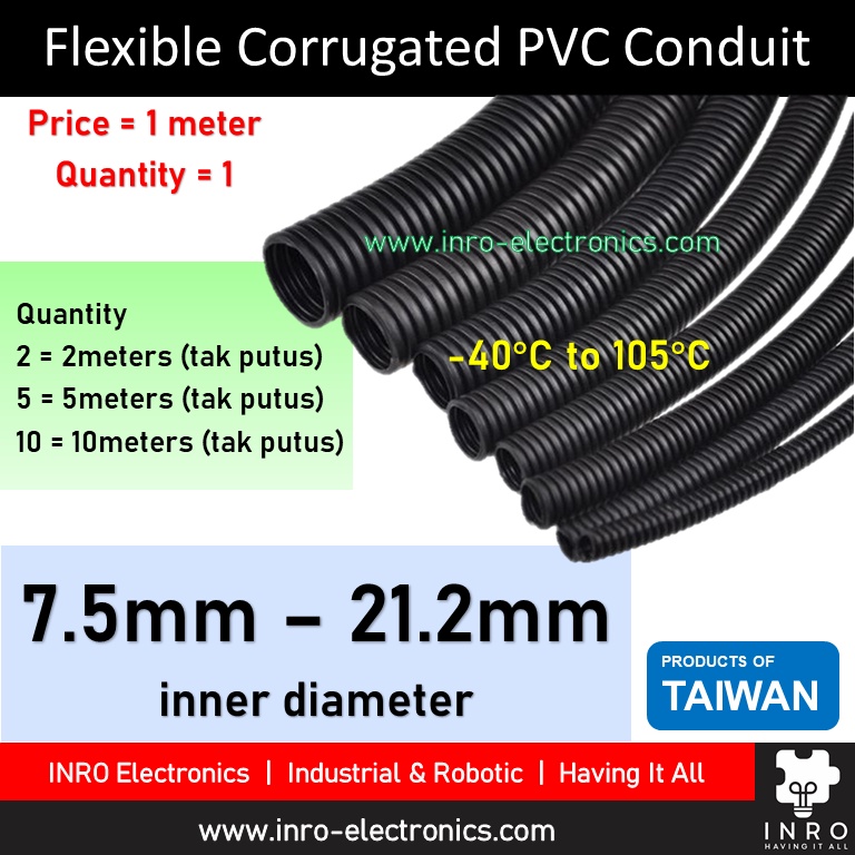 [1m 5m] Flexible Corrugated PVC Conduit, Automotive Wire Conduit