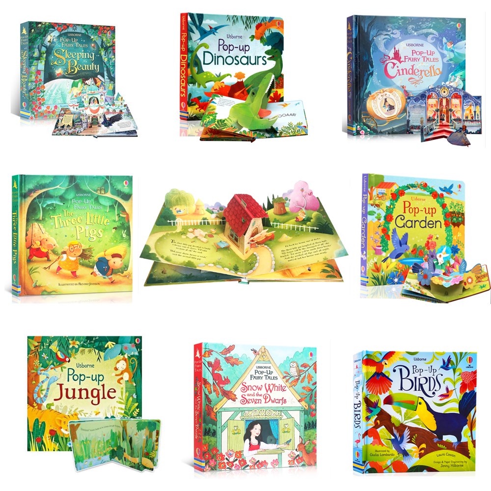 Usborne POP UP Christmas /Dinosaurs/Fairy Tale Cinderella/Garden/Jungle/Sleeping Beauty English Educational 3D Flap Picture Books Children Kids Reading Story Book Toys