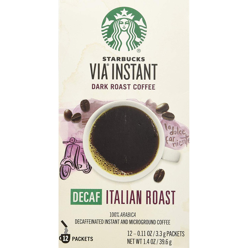 Starbucks Via Decaf Italian Coffee 12 Packets 0 11 Ounce Packaging May Vary Shopee Malaysia