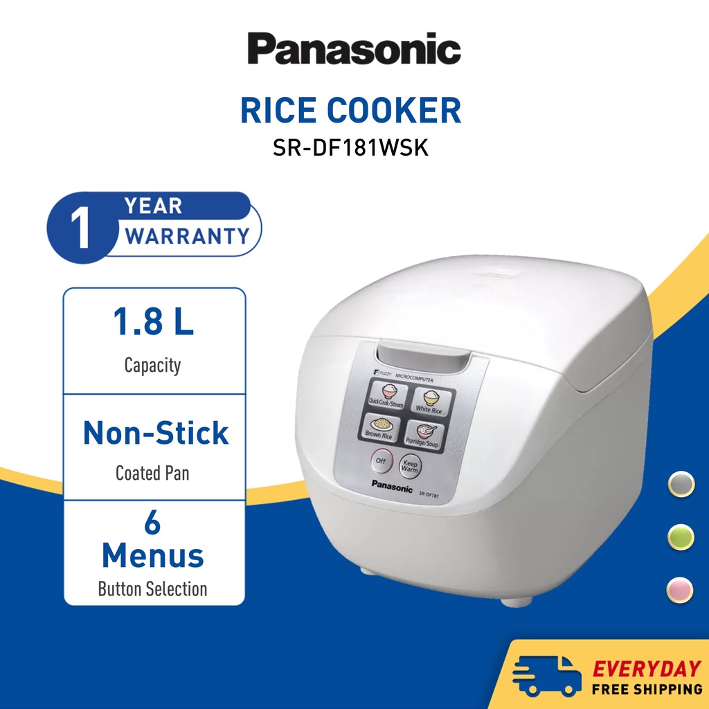 Panasonic SRDF181 Jar Rice Cooker 6 Menu Non Stick Keep Warm Porridge