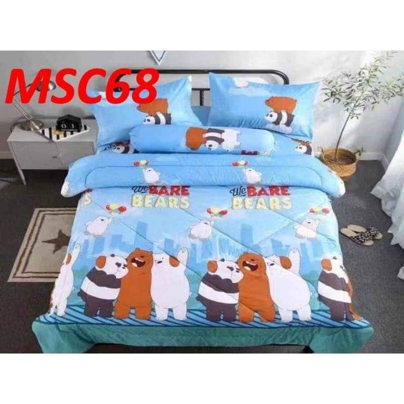 We Bare Bears 4in1 Queen size fitted bedsheet (no blanket) Shopee