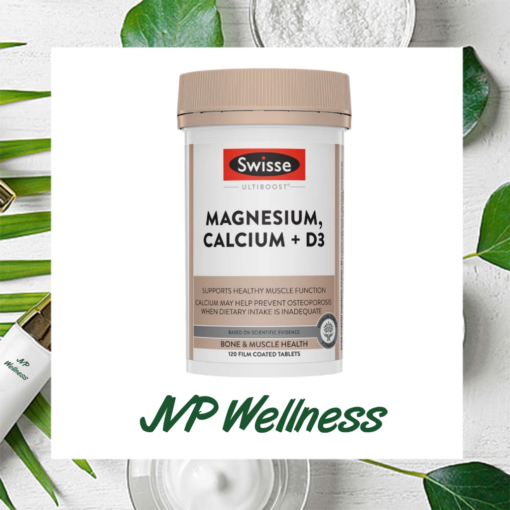 Swisse Ultiboost Magnesium, Calcium + Vitamin D3 120 tablets Shopee