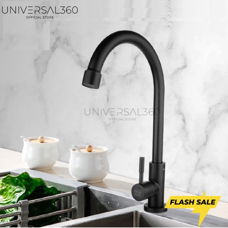 SUS304 Sink Faucet Nano Black Kitchen Faucet Rotateble Tap Stainless