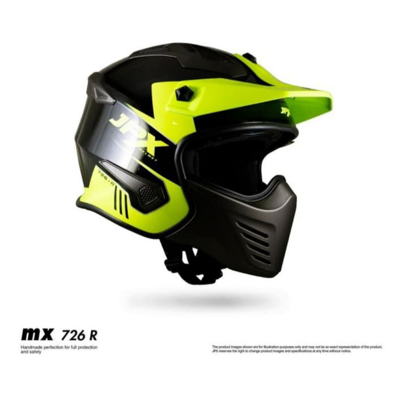  Helmet  Jpx  Mx 726r Yellow Black Glossy Fullface Helmet  