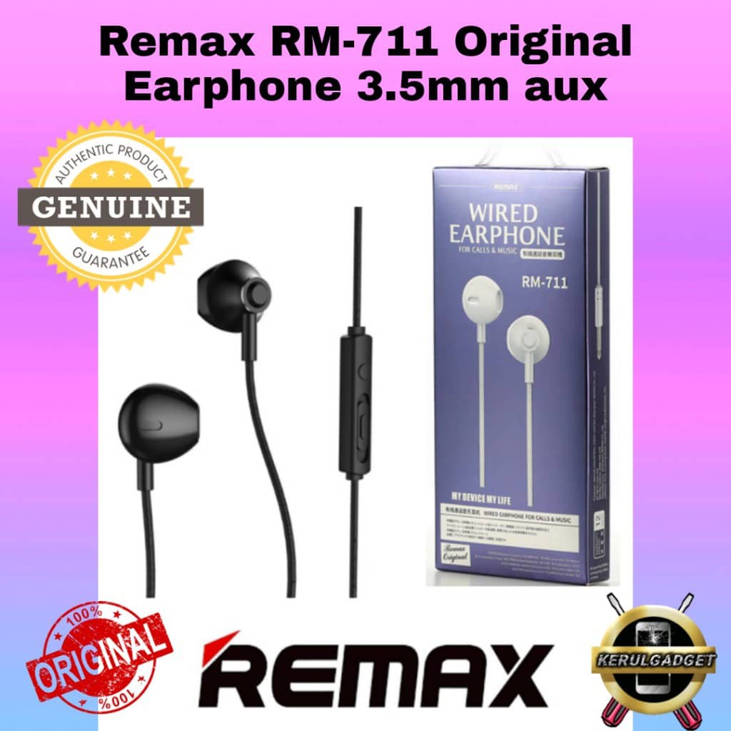 REMAX RM-711 Wired Earphone 3.5mm AUX READY STOCK Input Quality Audio ...