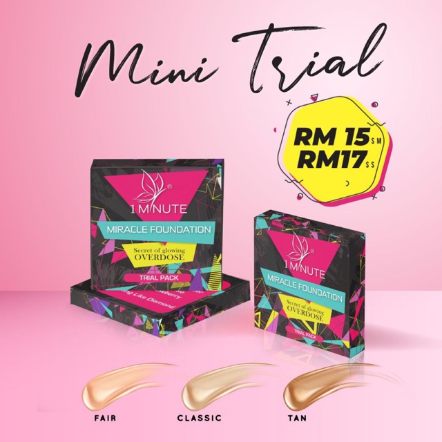 1 Minute Miracle Foundation Trial Shopee Malaysia