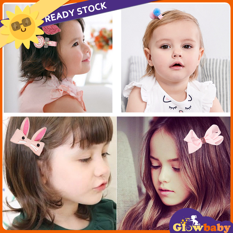18 pcs/set children's hair accessories cute bunny crown bow hairpin flower hair  band baby girl hair clips set headband | Shopee Malaysia