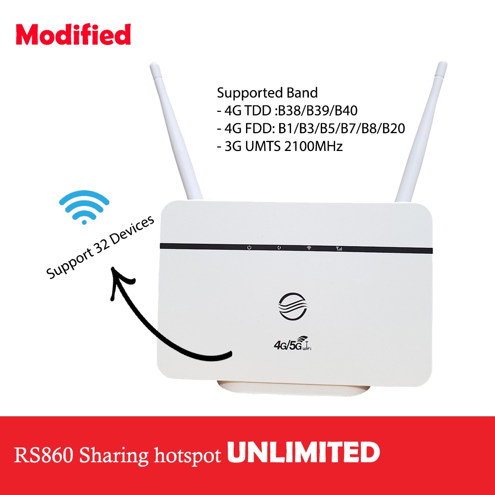 [Modified] Unlimited Hotspot Data 4G LTE Modem Router MOD Wifi RS860