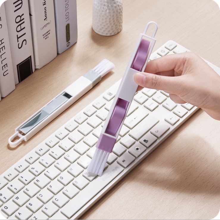 10 Sen 1pc Eco-Friendly Plastic Window Screen Keyboard Cleaning Brush Dustpan   (Color : Purple)