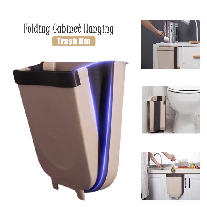 (Ready stock)Kitchen Wall Mounted Folding Dustbin Cabinet Door Foldable ...