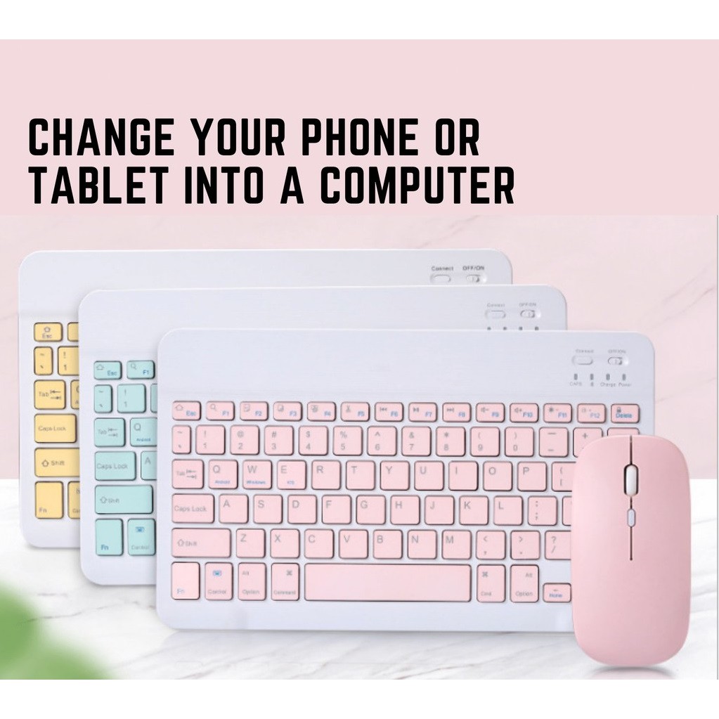 Wireless Bluetooth Keyboard Mouse Set Tablet Keyboard Mini Bluetooth