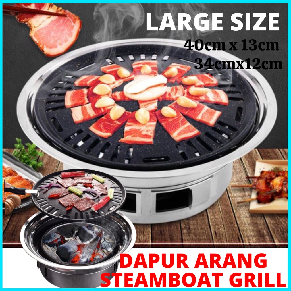 Dapur Arang Korean Style Modern Charcoal Grill Stove Steamboat Grill