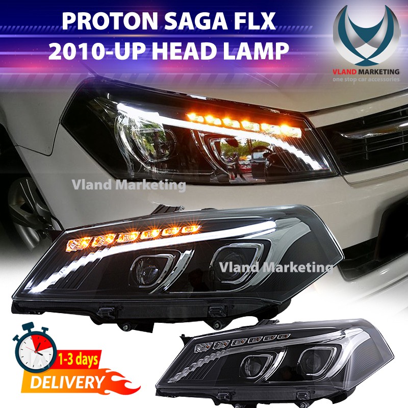 Vland Proton Saga Flx 2010 Up Head Lamp Shopee Malaysia