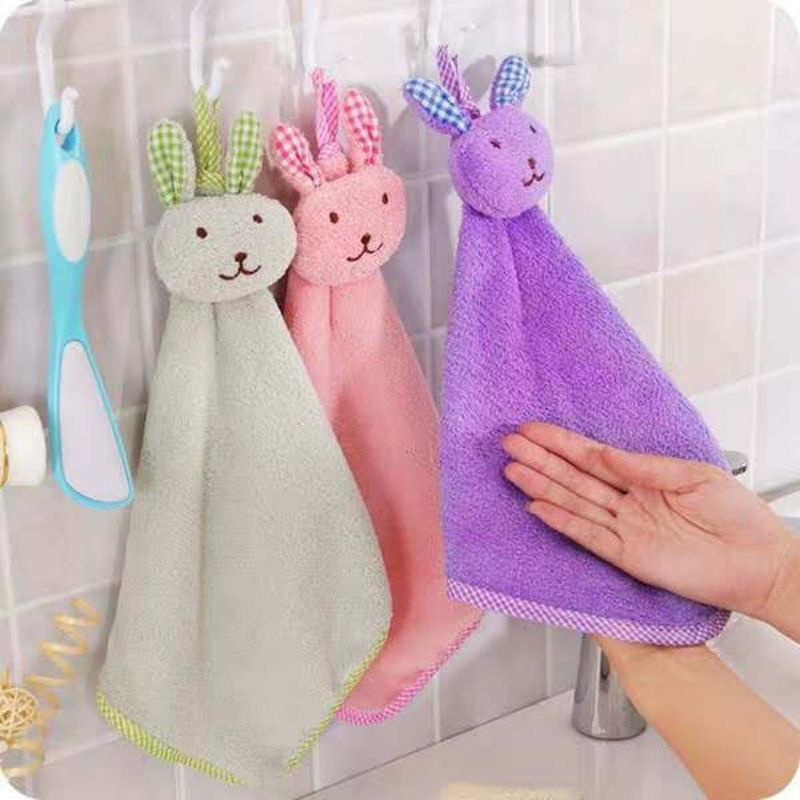 [Ready Stock]Cute Smiling Face Hanging Kitchen Hand Towels