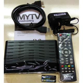 Full Set Mytv Combo Dvb T2 S2 Hd Digital Terrestrial And Satelite Decoder Antenna Cable Shopee Malaysia