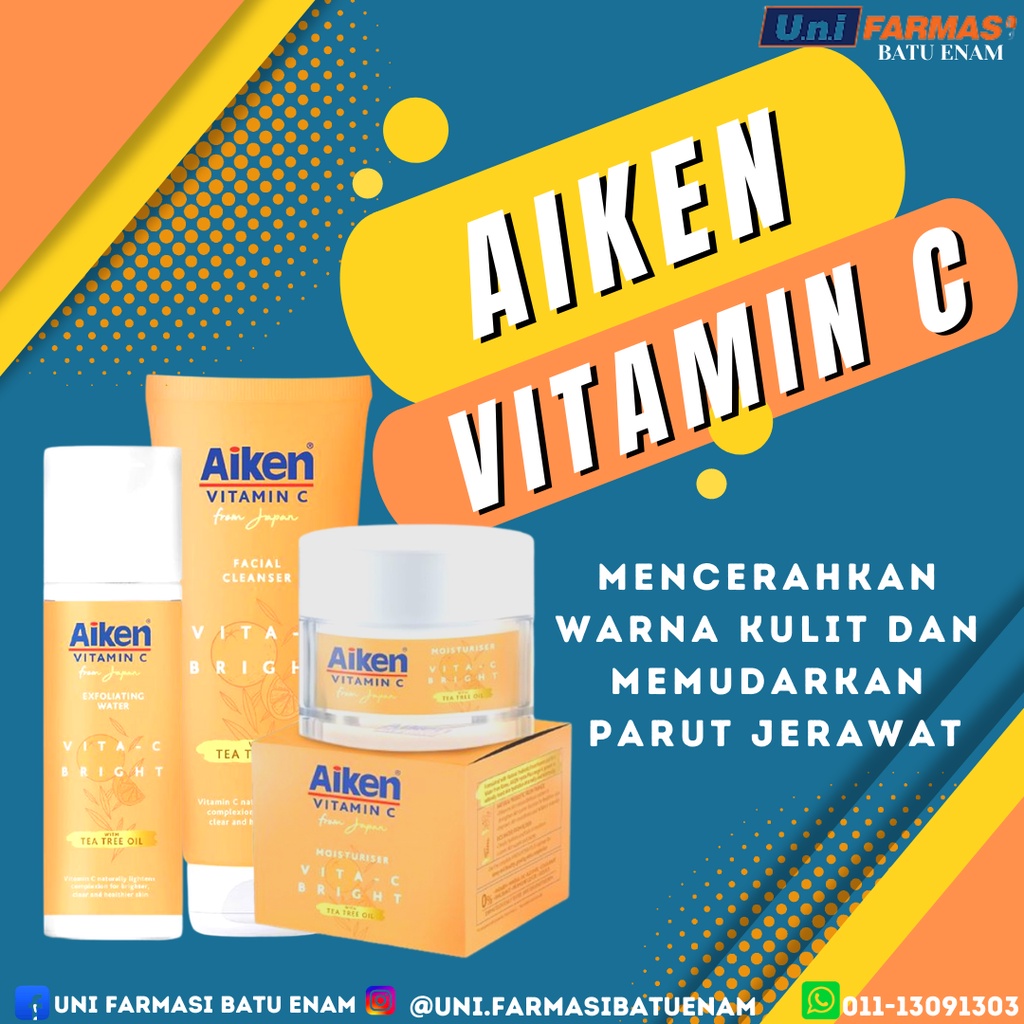 AIKEN VITAC BRIGHT CLEANSER EXFOLIATING WATER MOISTURIZER Shopee