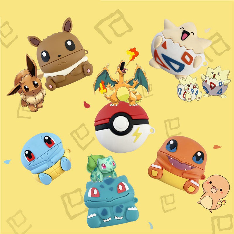 Airpods Pro Case Cover Cartoon Pokemon Charmander Squirtle Eevee Bulbasaur Bluetooth Silicone Casing Shopee Malaysia